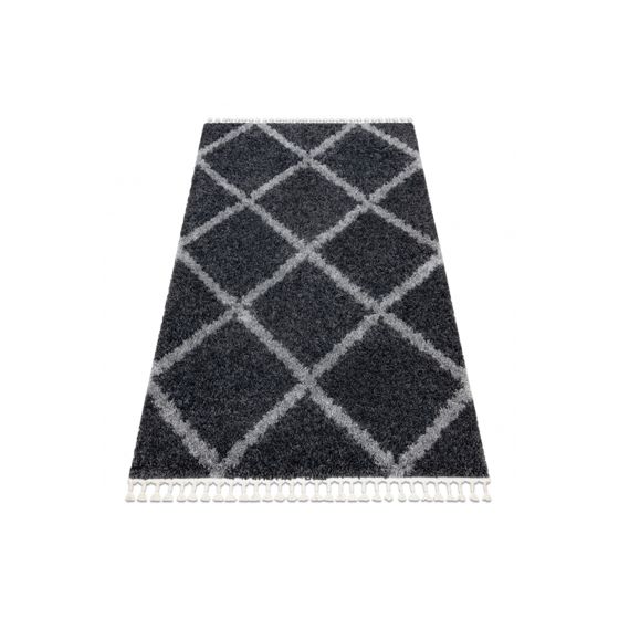 Matto UNION 3482 Säleikkö, säleikkö harmaa Tupsut berbery Marokkolainen shaggy 140x190 cm