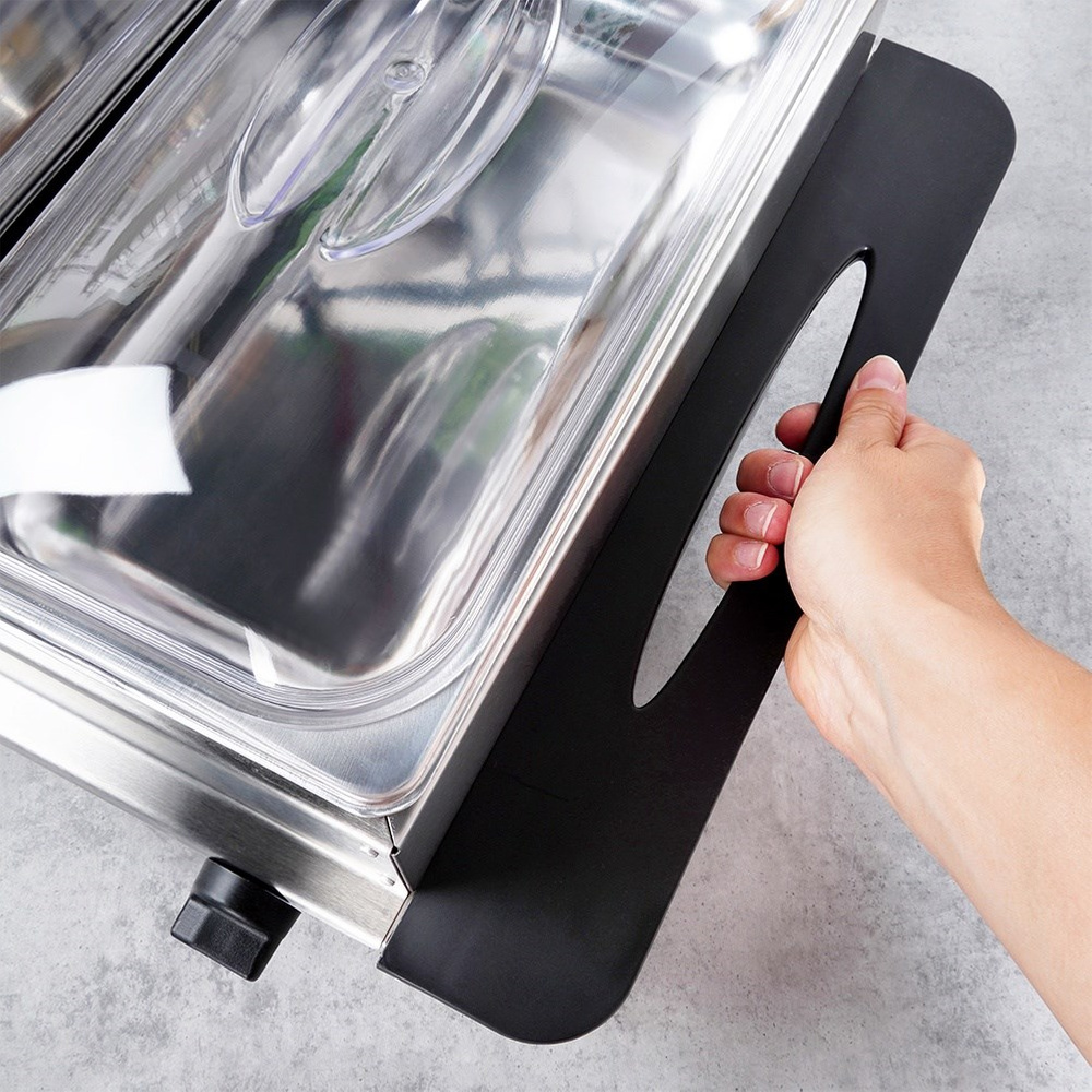 Sähköinen ruoanlämmitin, terästä, 2 sisäosaa