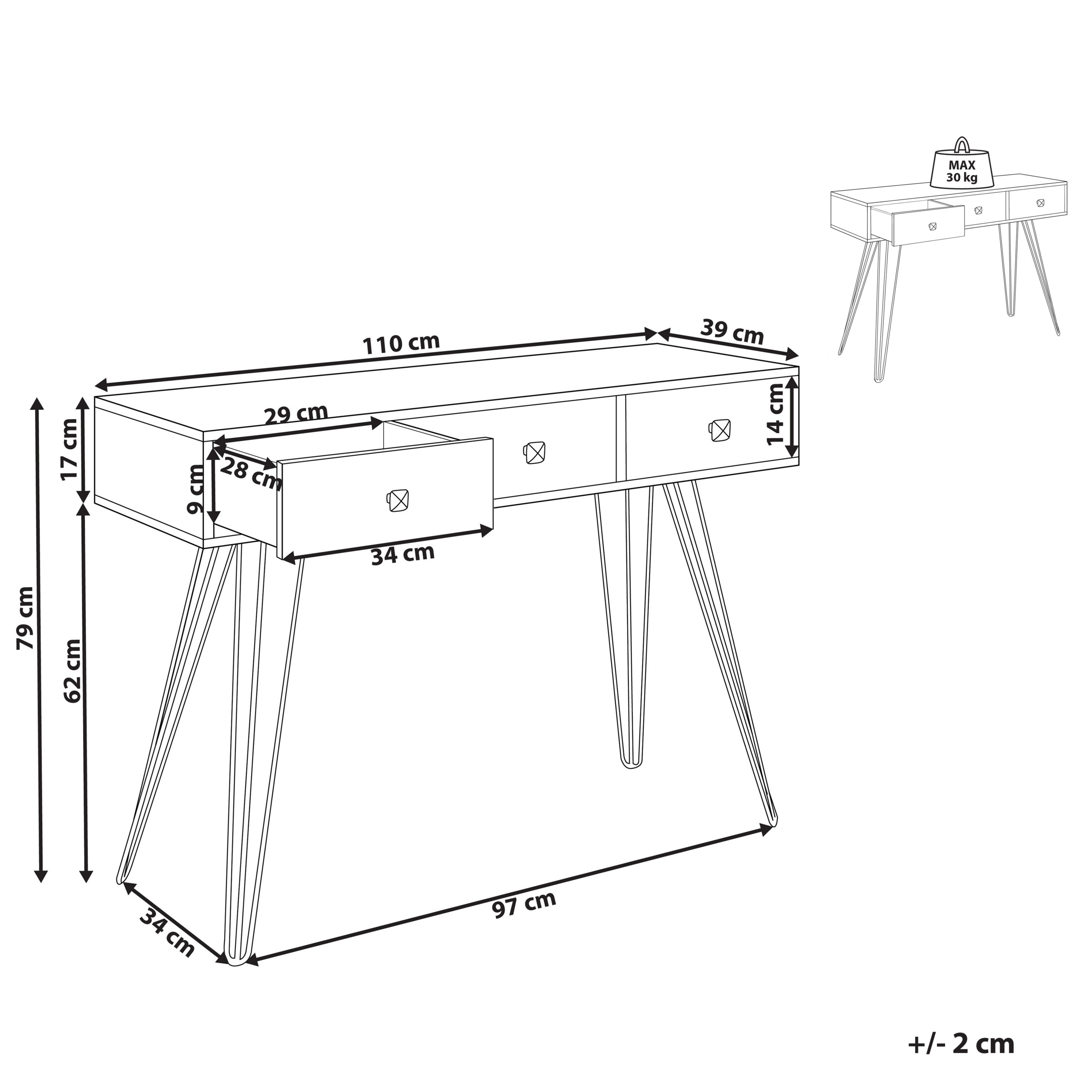 Konsolipöytä MALSALA Tummanruskea