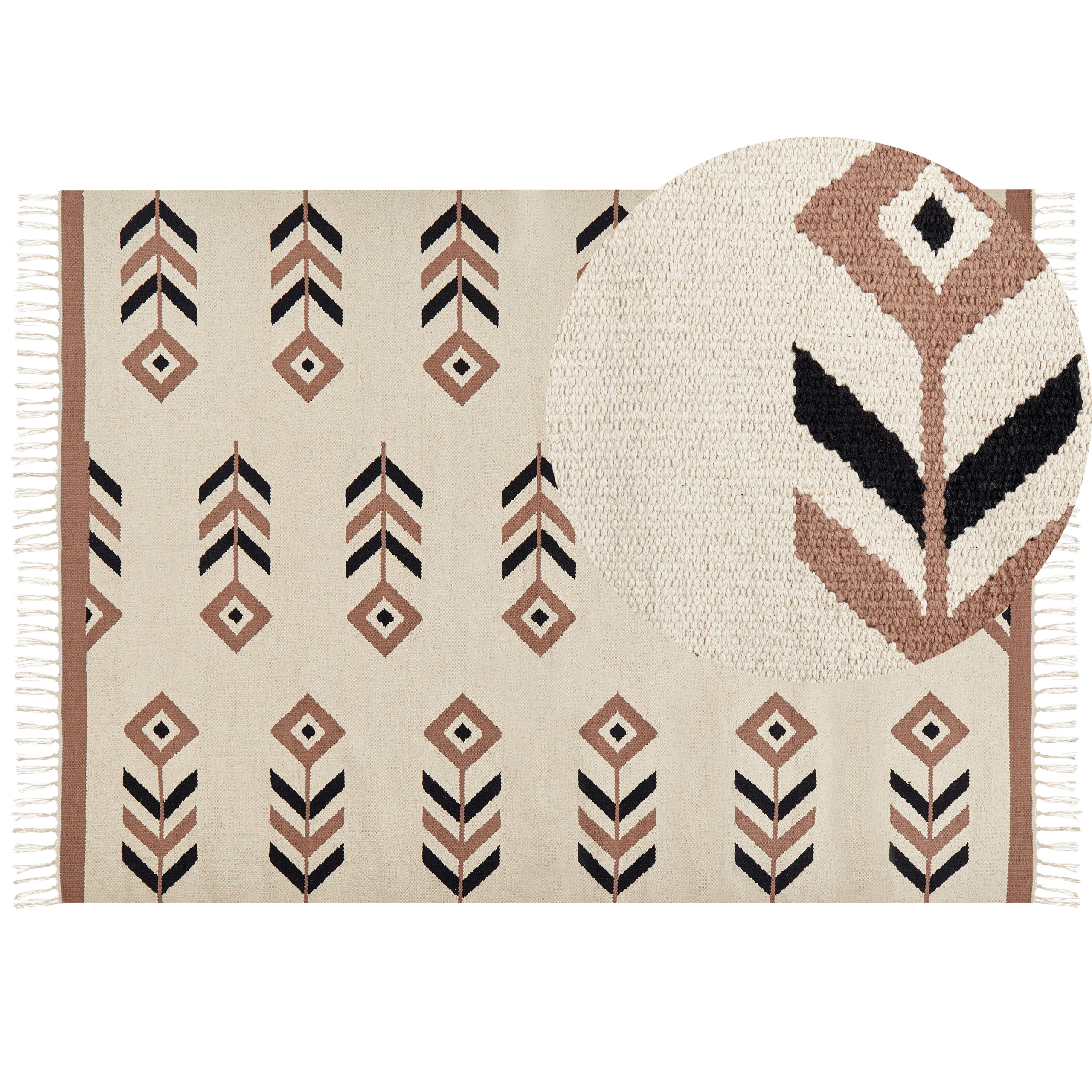 Matto NIAVAN Beige 200 x 300 cm kelim Puuvilla