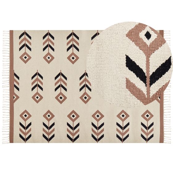 Matto NIAVAN Beige 200 x 300 cm kelim Puuvilla
