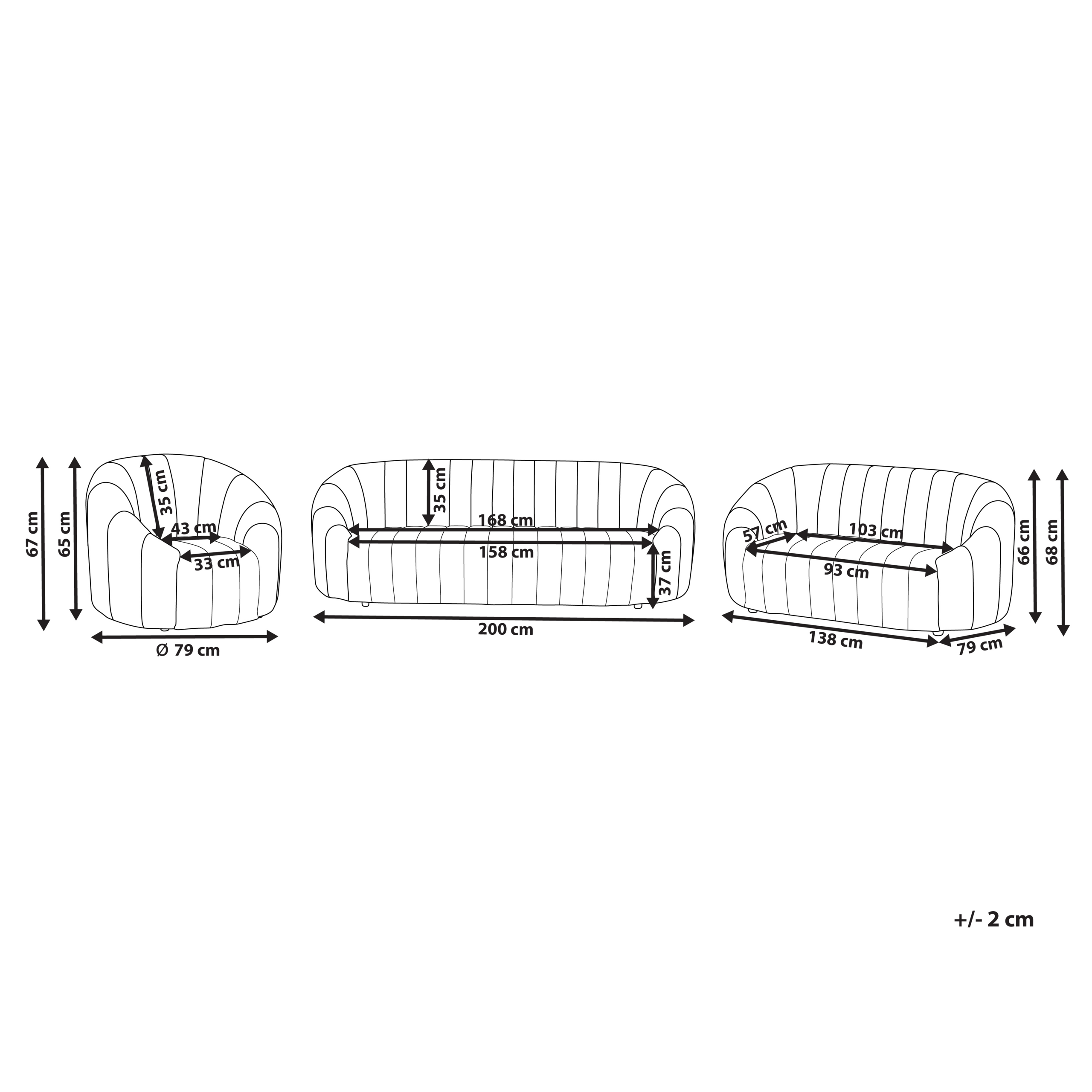 Sohvaryhmä 6-istuttava MALUNG sametti Tummanvihreä