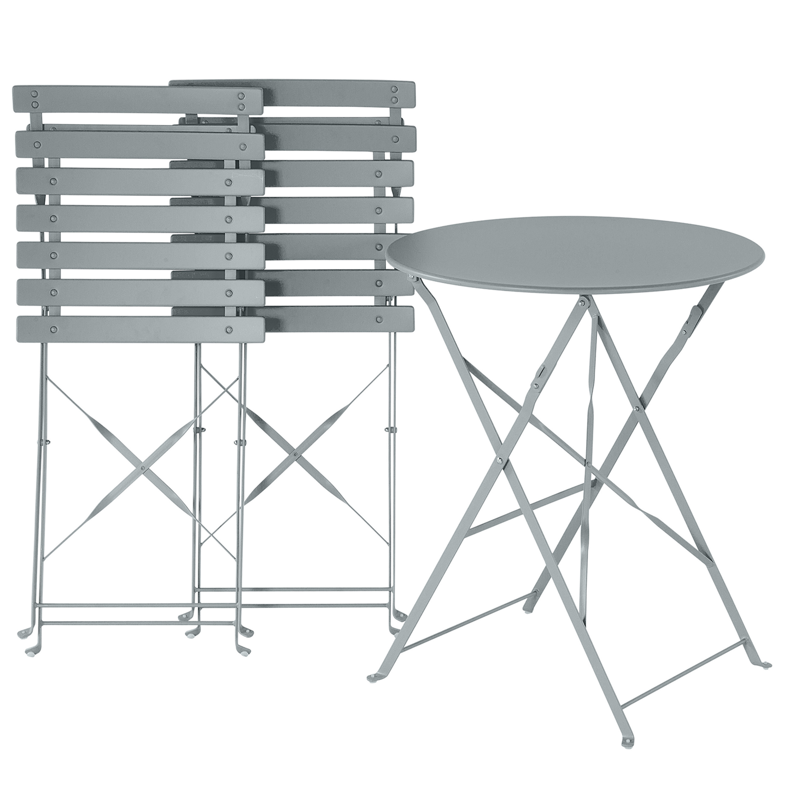 Bistrosetti taitettava FIORI metalli Harmaa