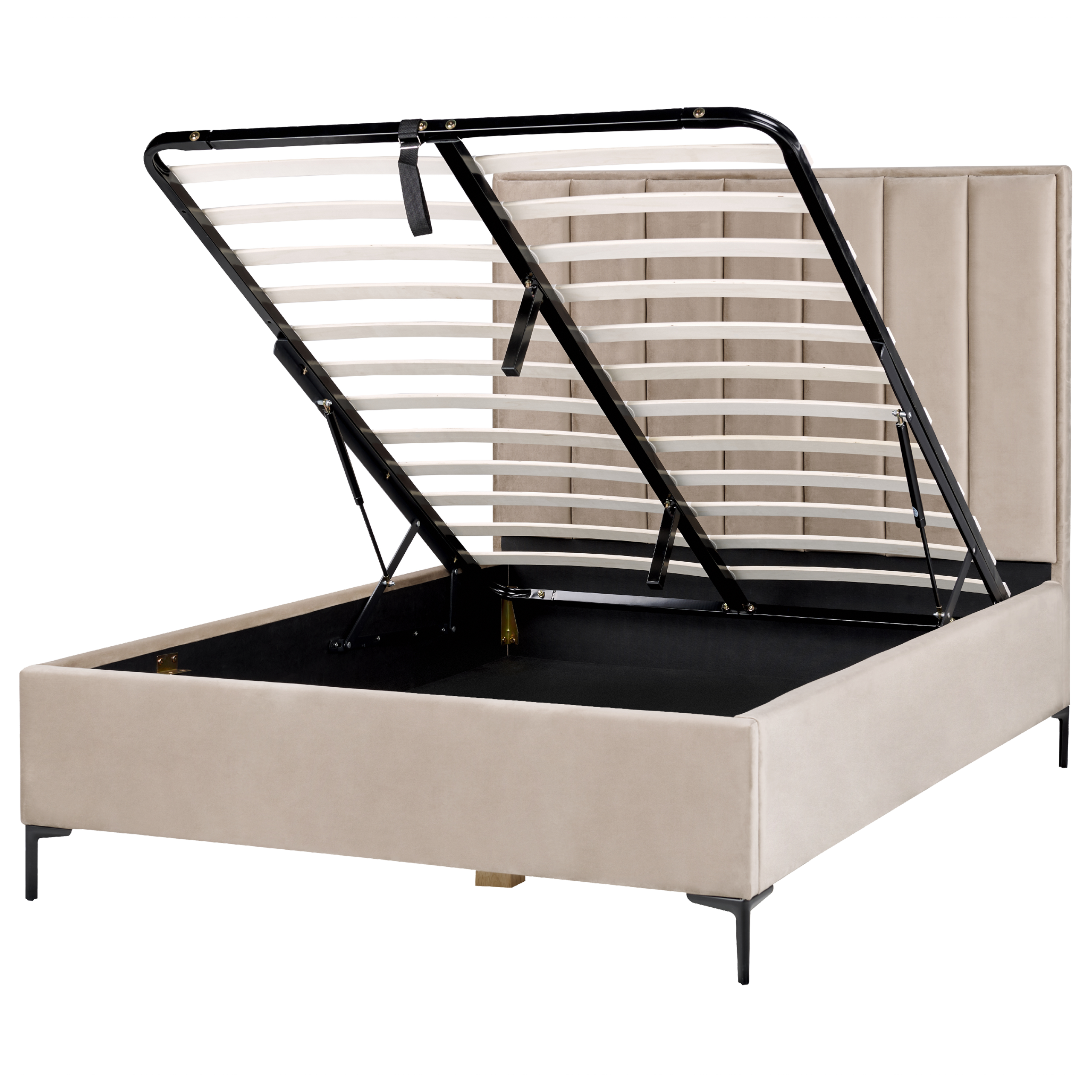 Sänky säilytystilalla sametti SEZANNE 140 x 200 cm Ruskeanharmaa