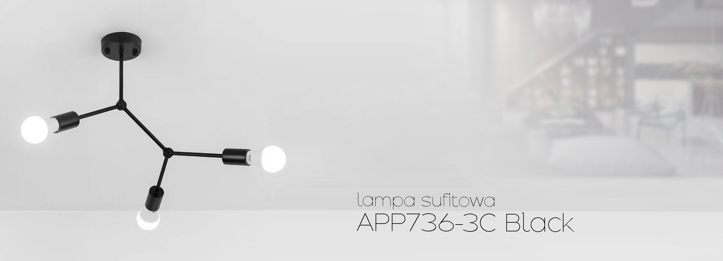 TOOLIGHT kattovalaisin APP736-3C musta, 40x40x45cm