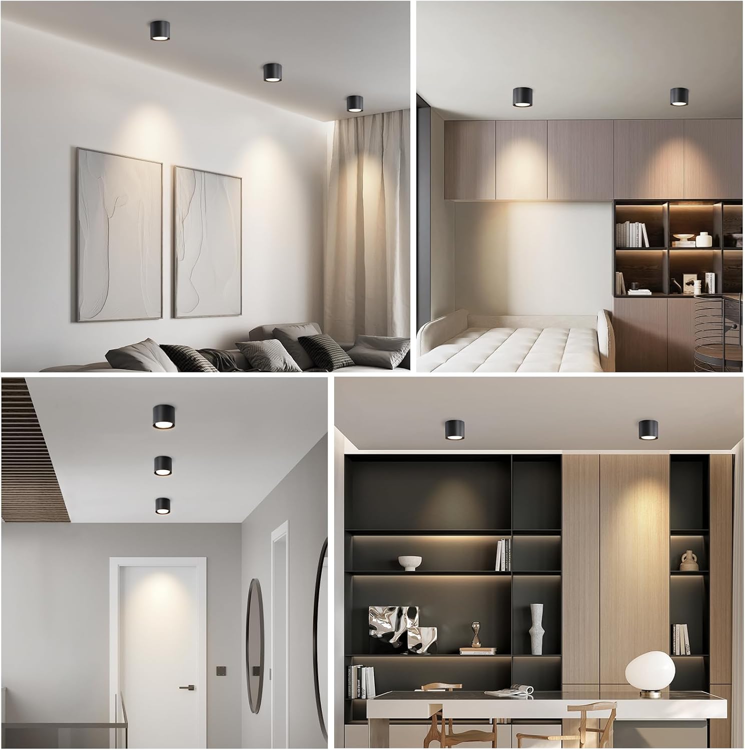 ZMH Moderni pyöreä LED-kattospotti GX53 5W makuuhuoneeseen