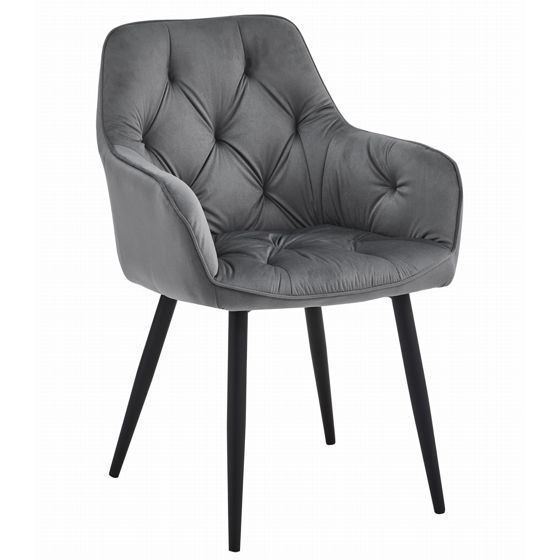 JORK tuoli - tummanharmaa sametti / mustat jalat x 1