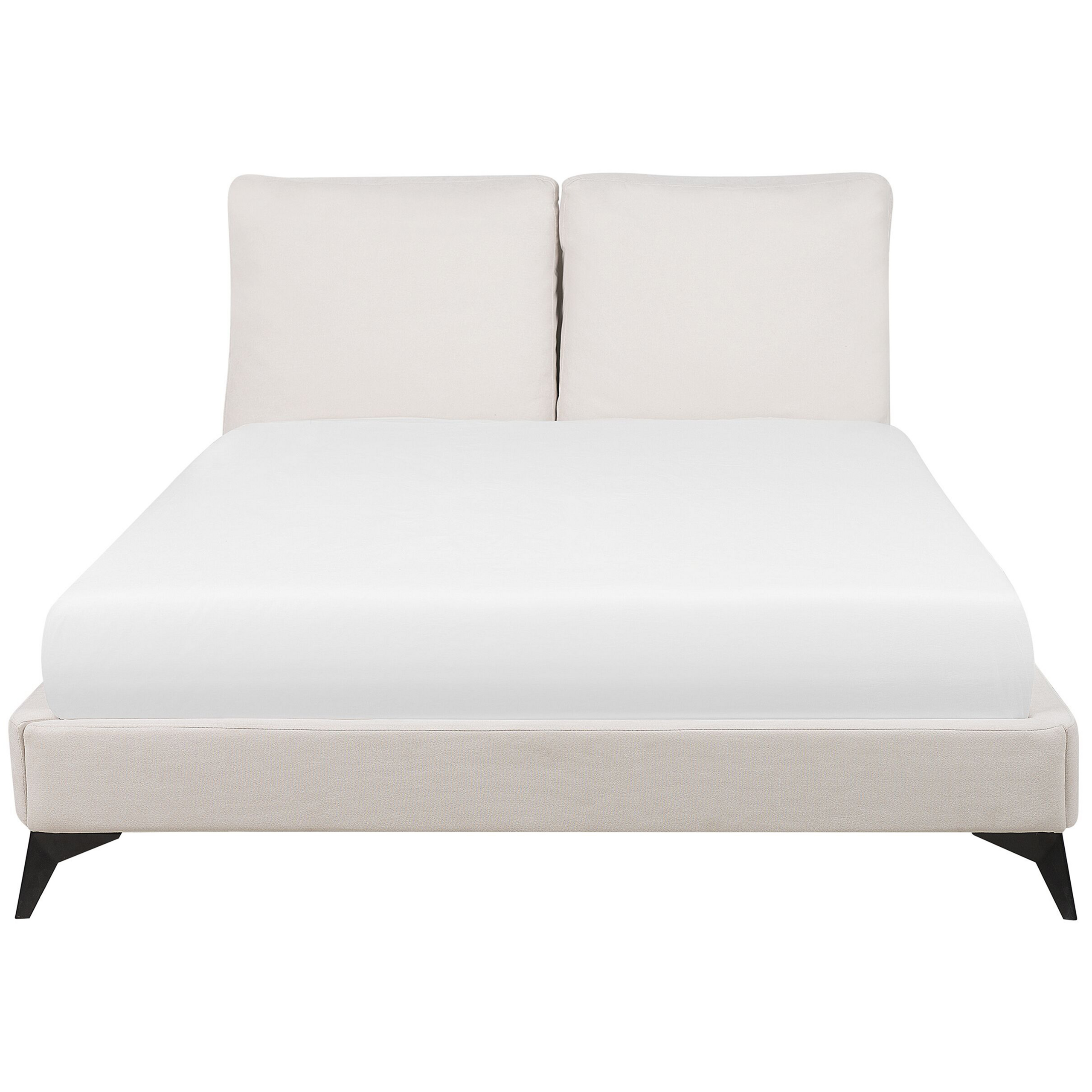 Sänky Chenille MELLE 160 x 200 cm Vaaleanbeige