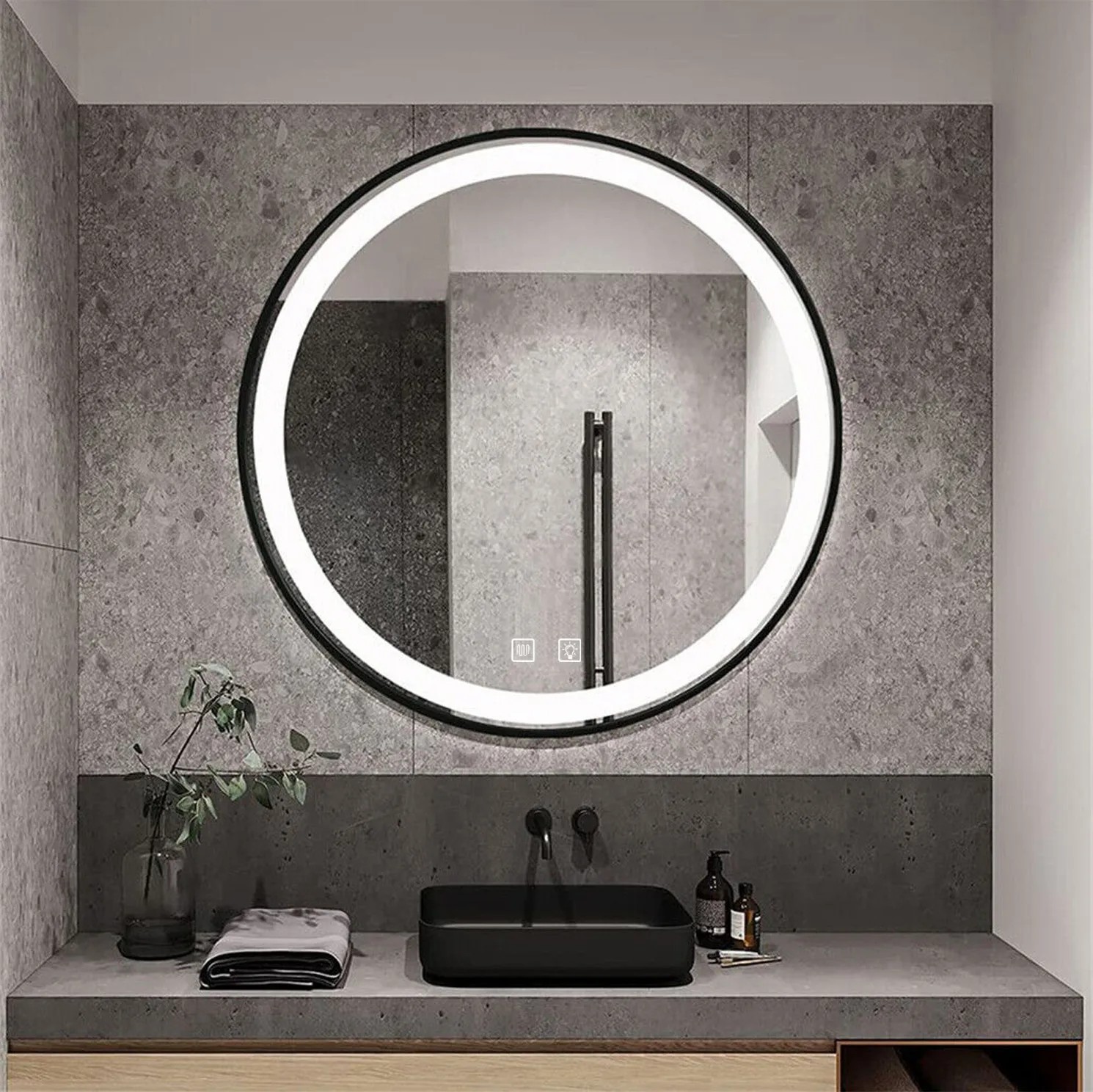 REA peili LED P11394 MMJ 50 Harmaa, 2x50x50cm