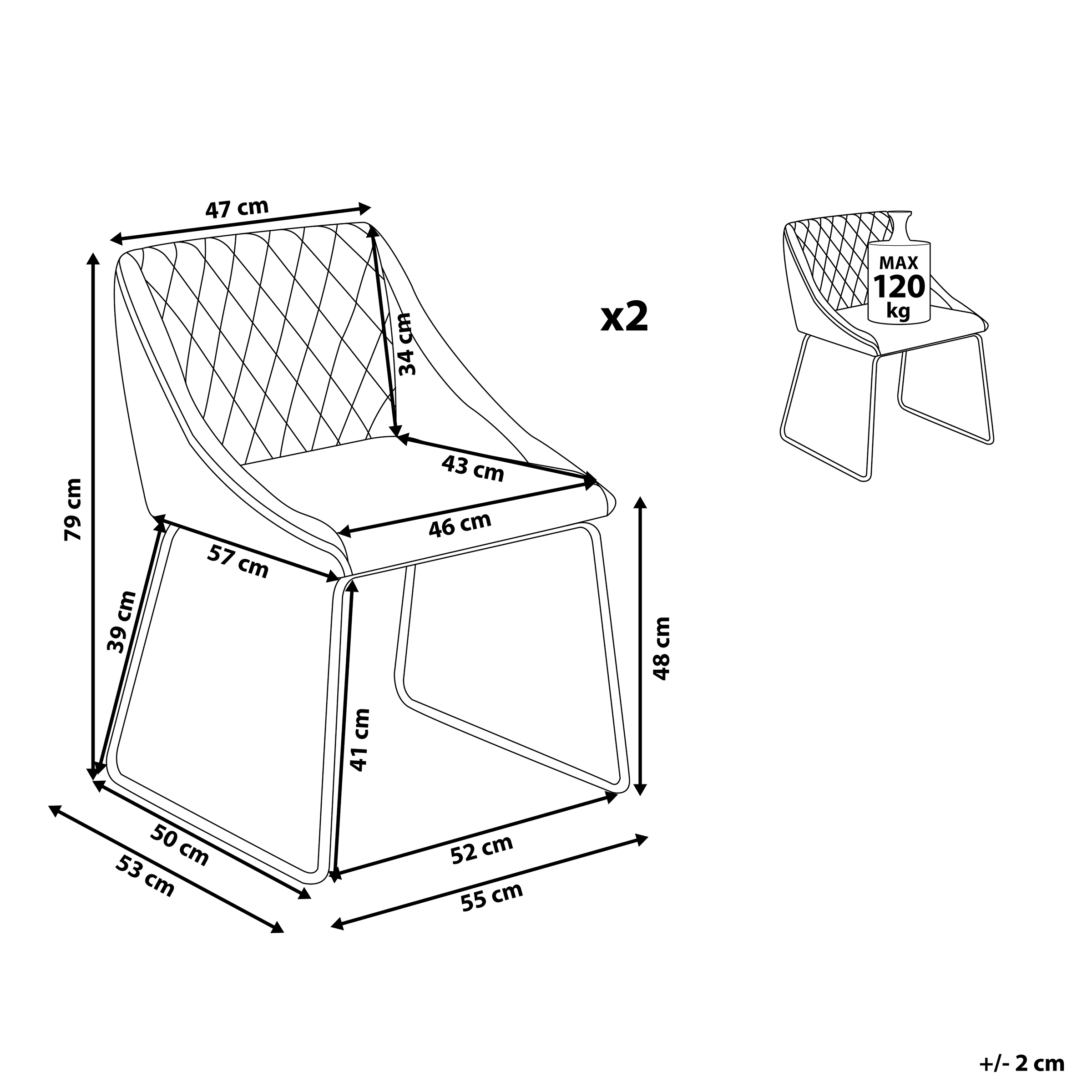 Ruokatuolisetti 2 kpl ARCATA keinonahka Harmaa