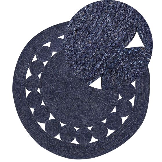 Matto KOYUNLU Tummansininen ø 120 cm juutti