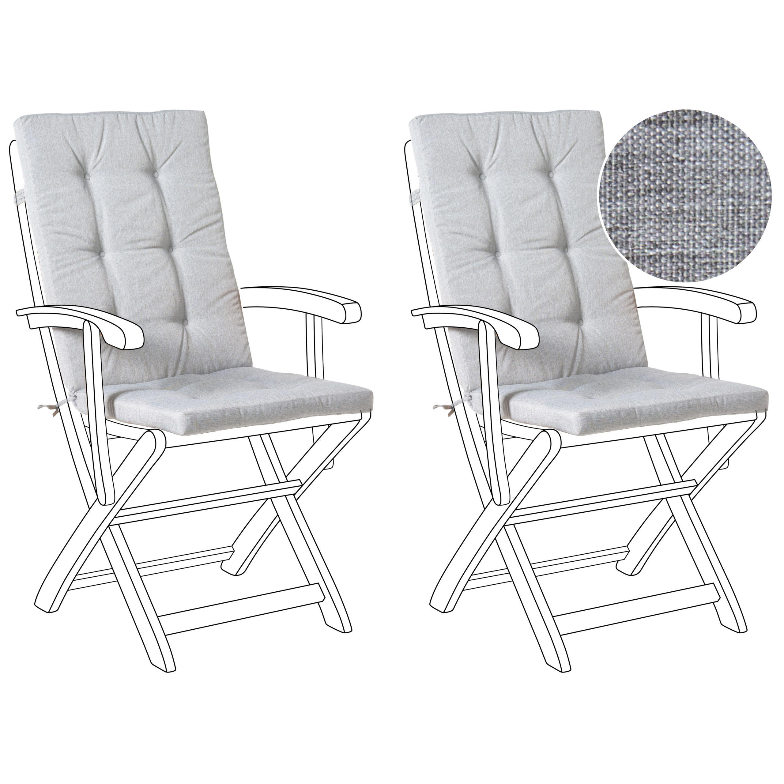 Selkä-/istuintyynysetti 2 kpl MAUI PREMIUM Meleerattu harmaa