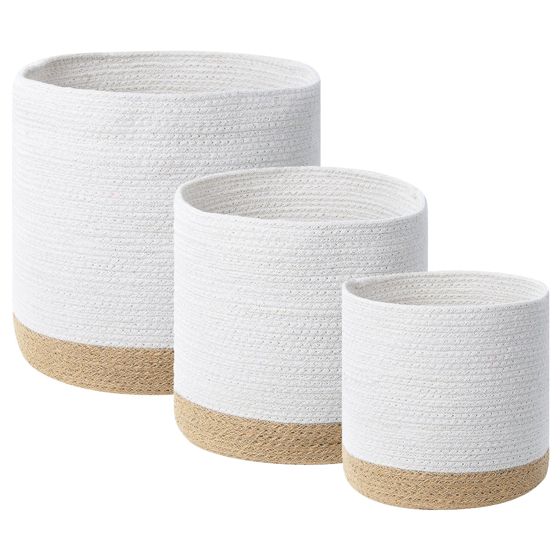 Korisetti 3 kpl BASIMA puuvilla Valkoinen