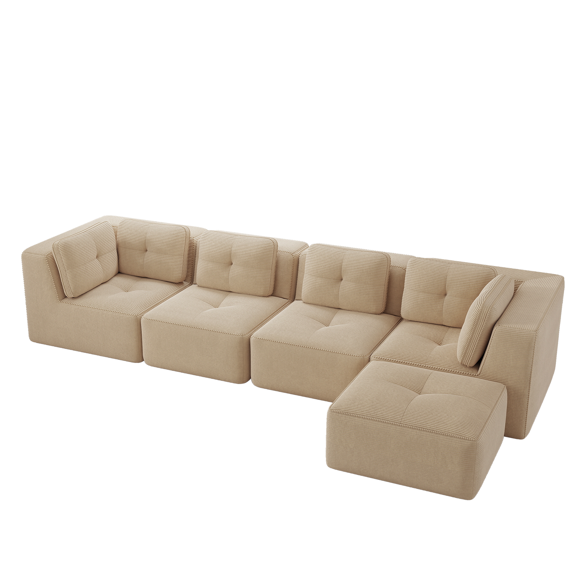 moduulisohva 4-paikkainen beige kankas moderni säädettävä