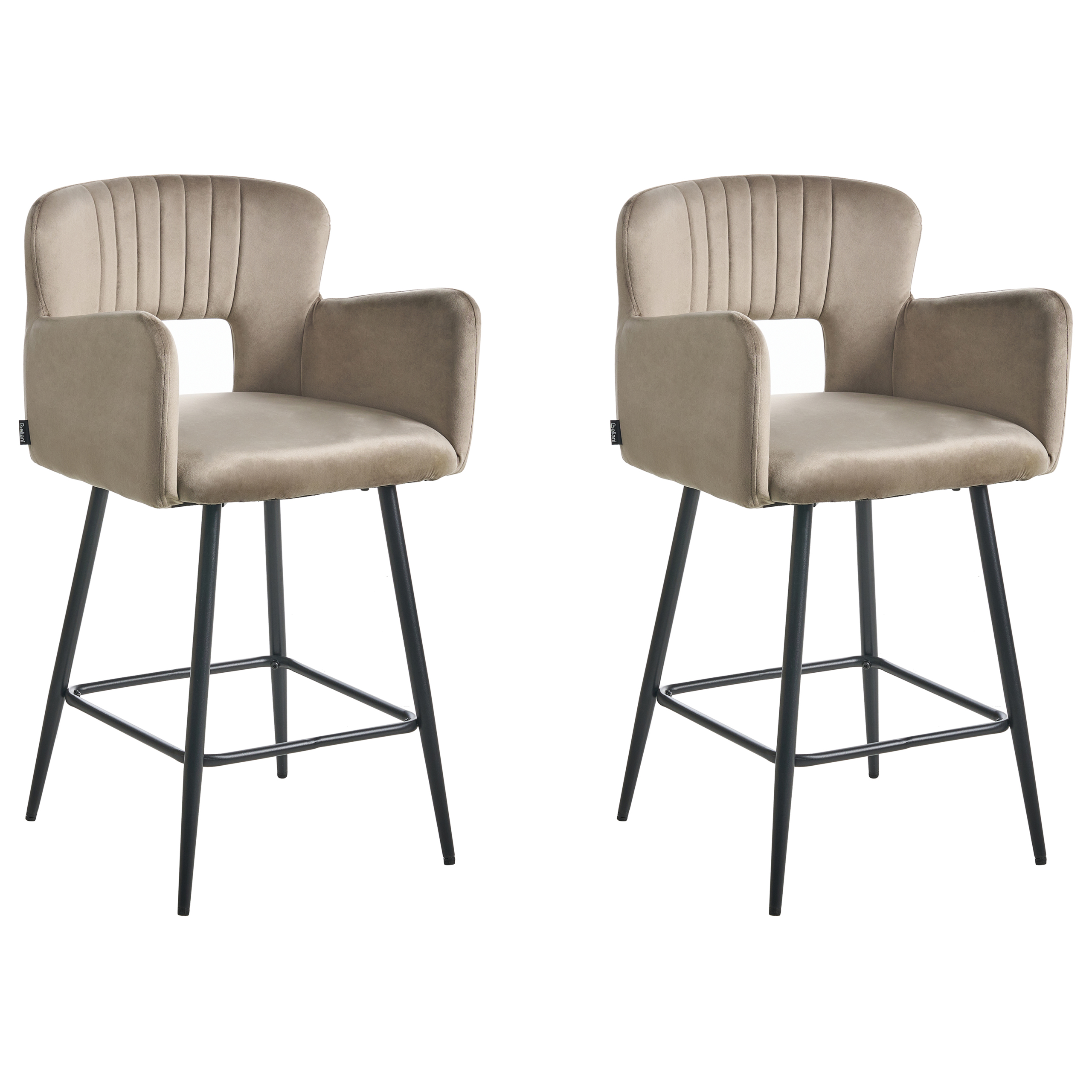 Baarituolisetti 2 kpl SANILAC sametti Ruskeanharmaa