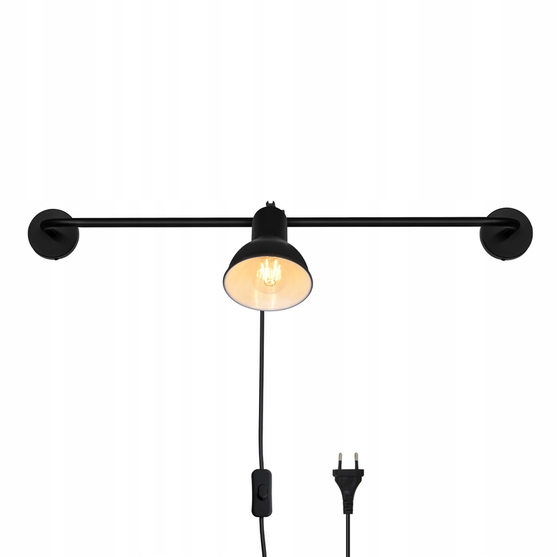 NETTLIFE musta, sisäseinävalaisin, E27Vintage, metallinen, eteisvalaisin, epäsuora, pyörivä, design-porrasvalaisin