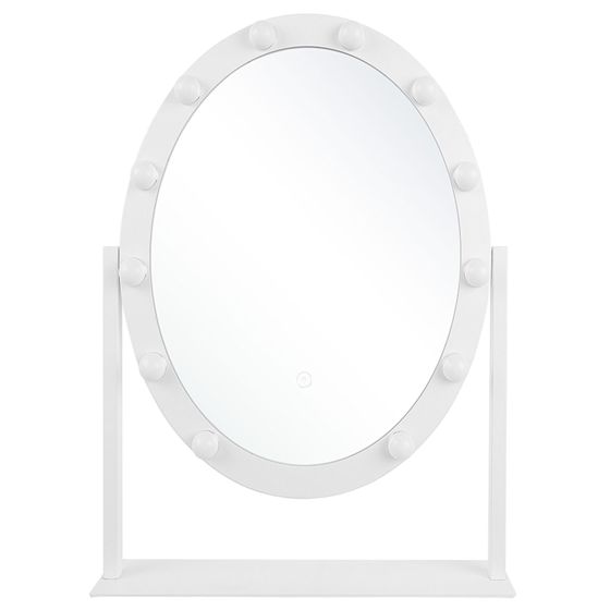 Kampauspöydän peili LED-valo ROSTRENEN Valkoinen