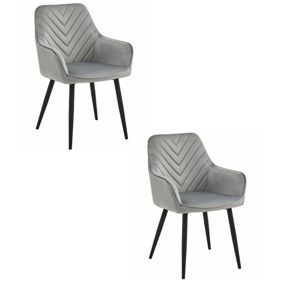 NANA samettituoli, hopeanharmaa, mustat jalat (2 kpl)