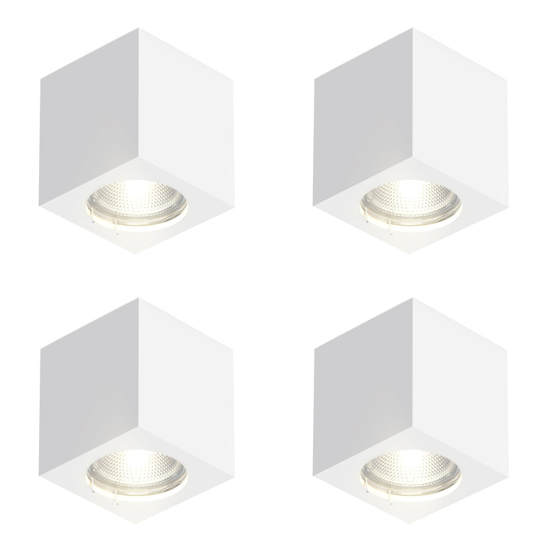 NETTLIFE valkoinen pinta - asennettava Kohdevalaisin GU10, neliönmuotoinen pinta - asennettava Kohdevalaisin 40WKipsi, pieni moderni Kattovalaisin
