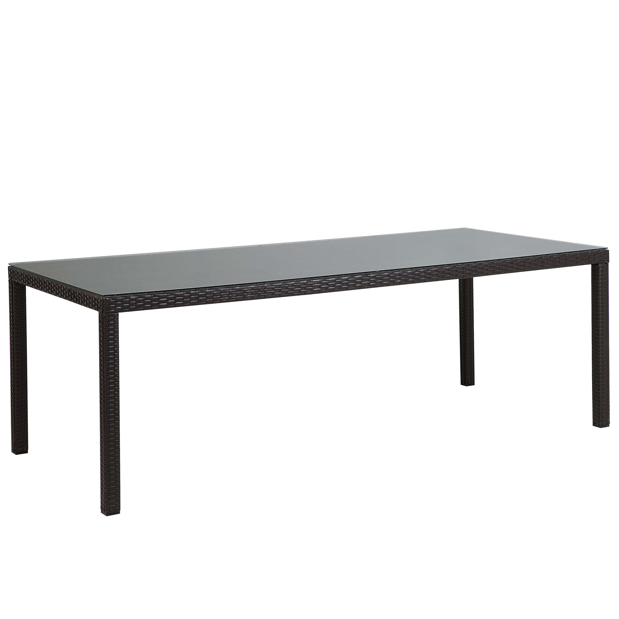 Puutarhapöytä ITALY 220 cm 100 cm lasi Tummanruskea