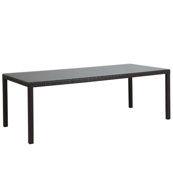 Puutarhapöytä ITALY 220 cm 100 cm lasi Tummanruskea