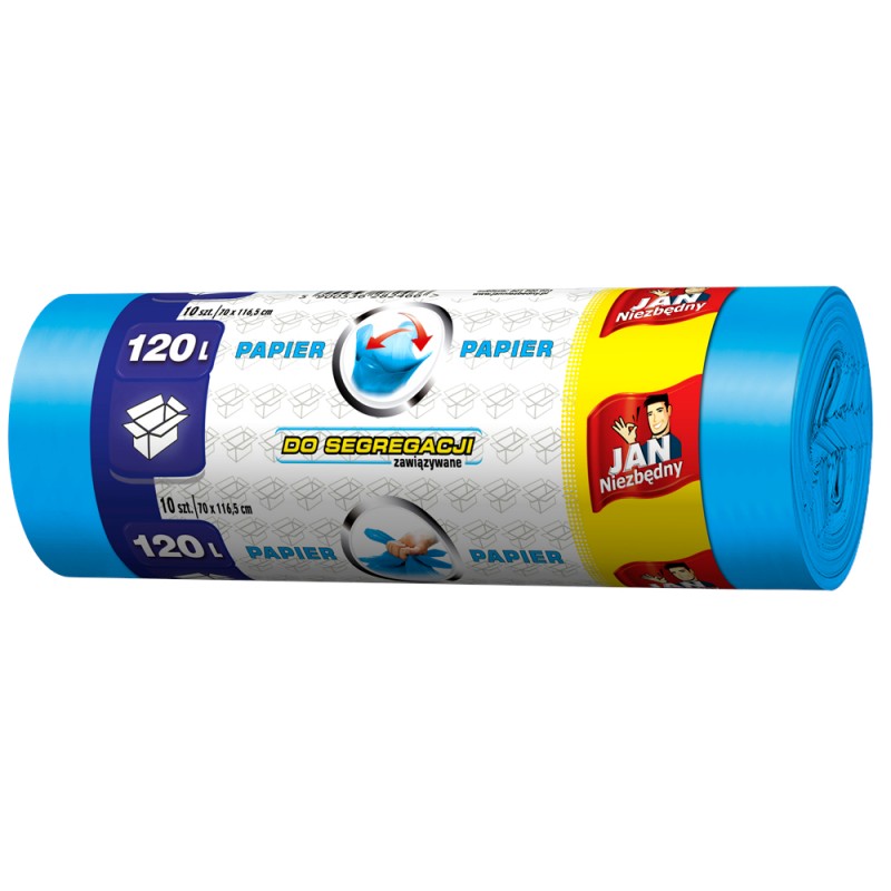 Vahvat roskapussit 120 l paperille 10 kpl sininen