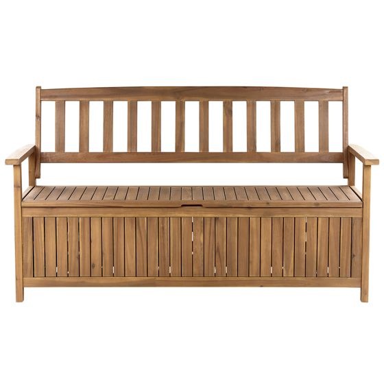 Puutarhapenkki SOVANA 160 cm säilytystila Akaasia Ruskea