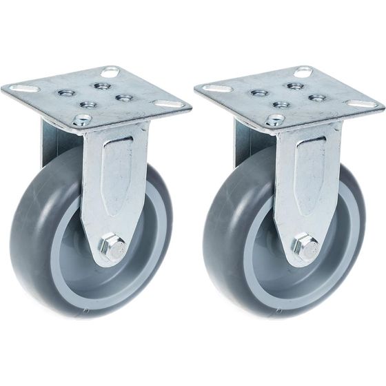 75 mm:n (3 tuuman) pyörä, harmaa kumirengas, kiinteä, kantavuus 120 kg, 2 kpl:n sarja