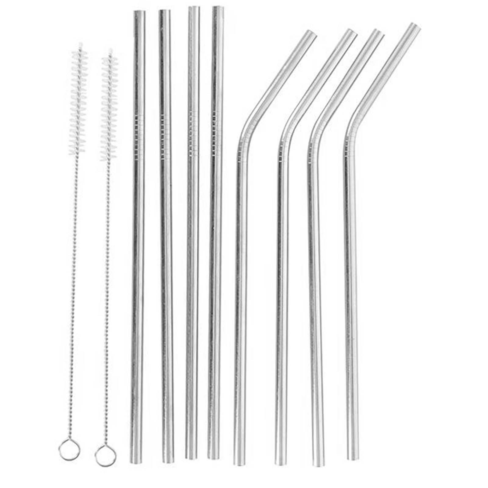 Metalliset Juomapillit Puhdistusharjoilla 10 Kpl Uudelleenkäytettävä Ekologinen