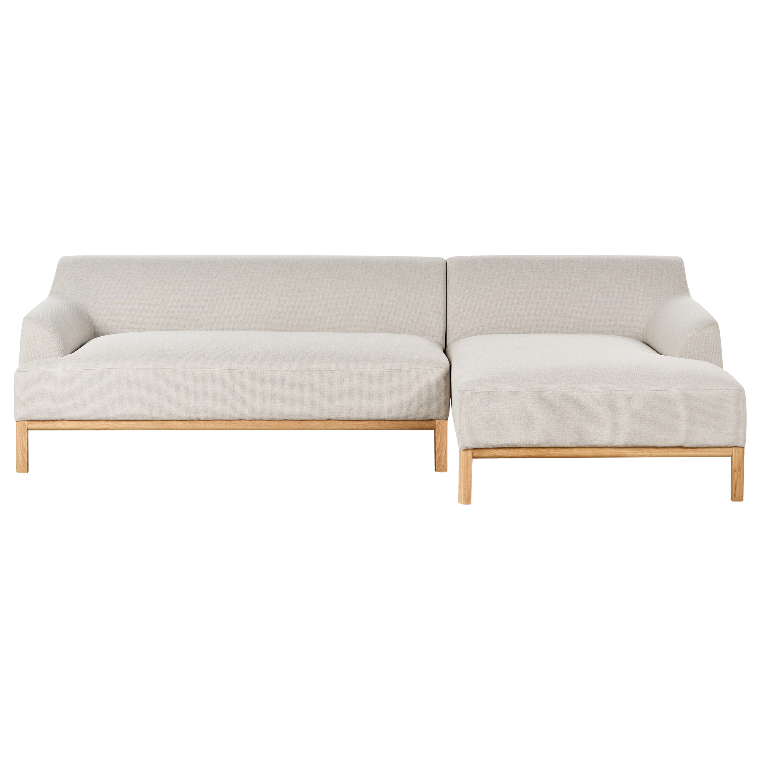 Kulmasohva SOSJO kangas Vaaleanbeige 3-istuttava Vasen