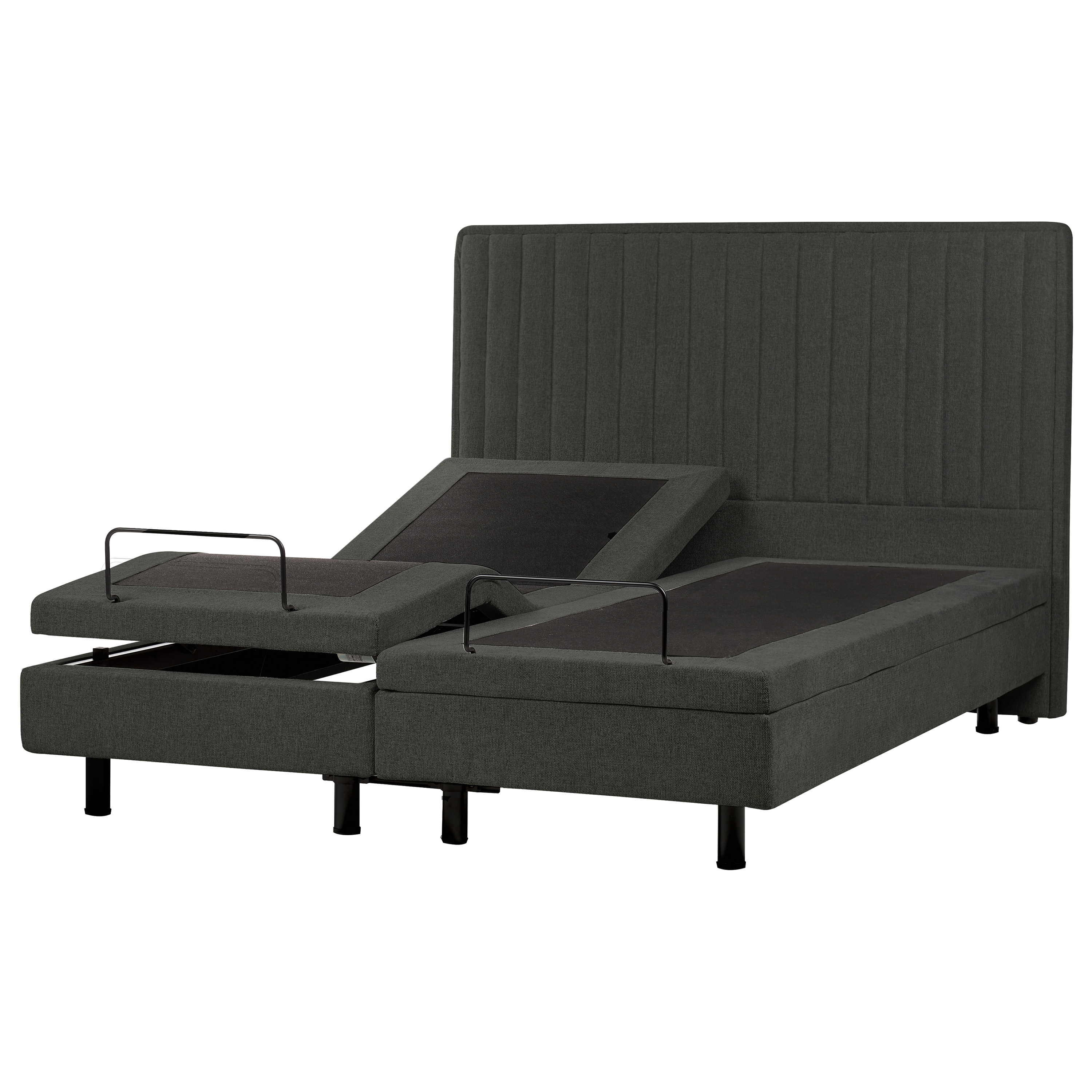 Säädettävä sänky kangas DUKE II 160 x 200 cm Tummanharmaa