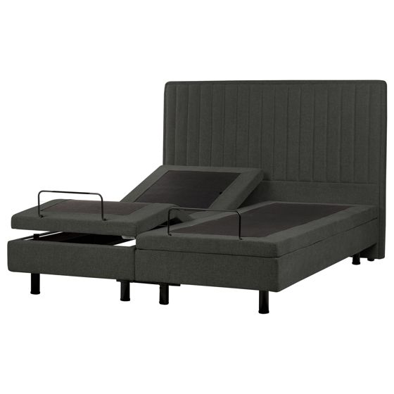 Säädettävä sänky kangas DUKE II 160 x 200 cm Tummanharmaa