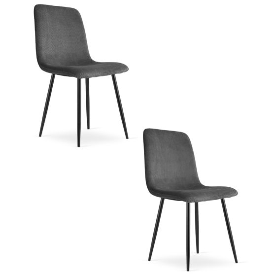 RIFT-verhoiltu tuoli, harmaa vakosametti, mustat jalat (2 kpl)