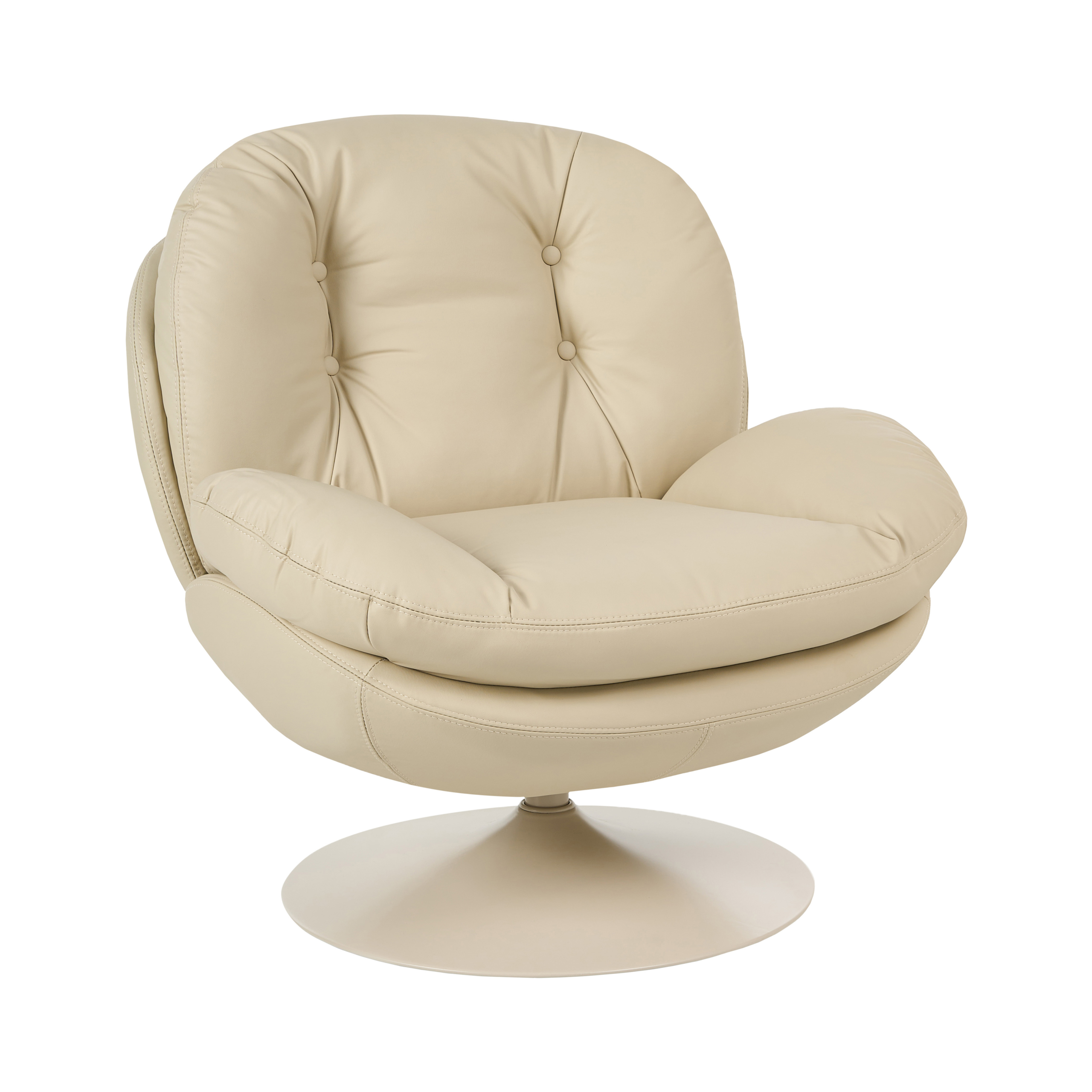 Nojatuoli pyörivä NOLVIK Keinonahka Beige