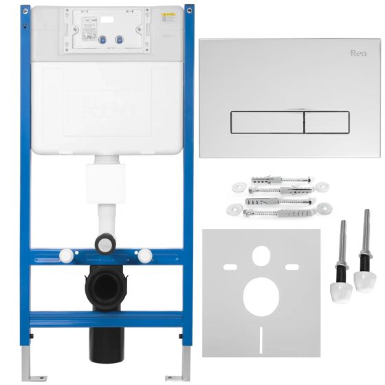 REA Uppoasennusteline K011A-Q + Hd Chrome -Painike Kromi, 9X52,5X103,5Cm