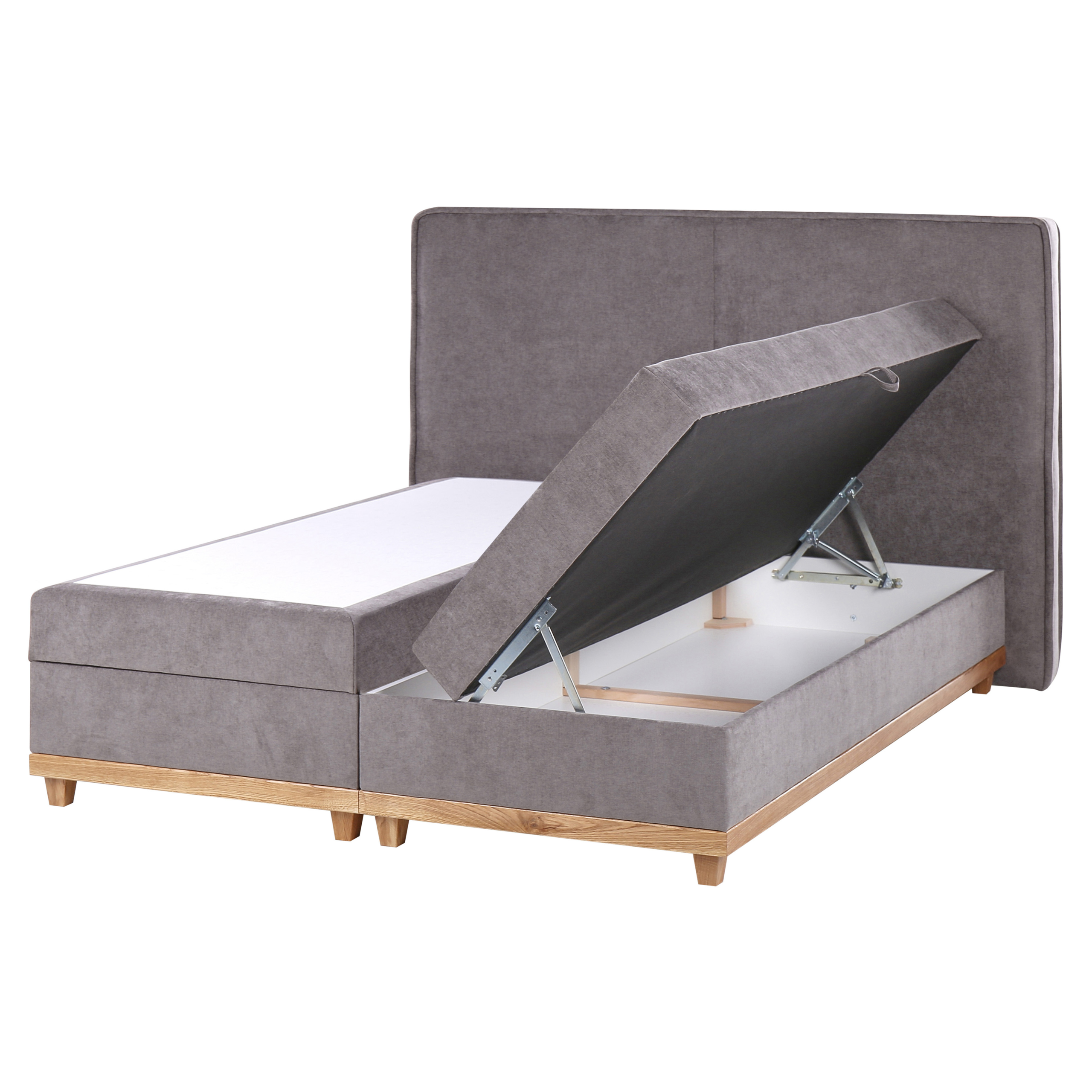 Jenkkisänky säilytystilalla kangas DYNASTY 160 x 200 cm Ruskeanharmaa