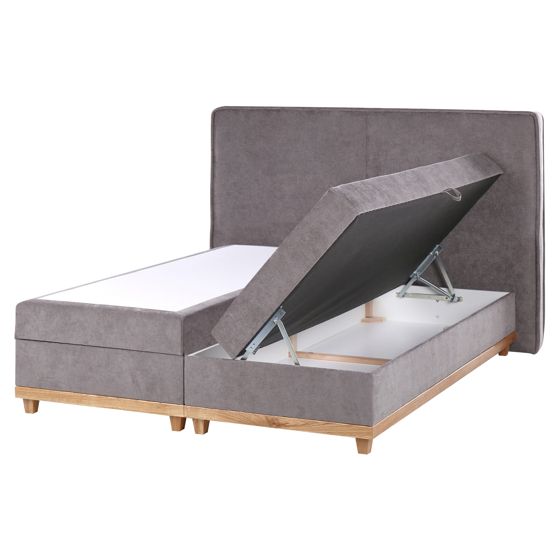 Jenkkisänky säilytystilalla kangas DYNASTY 160 x 200 cm Ruskeanharmaa