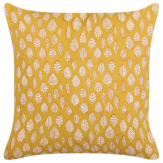 Koristetyyny GINNALA puuvilla 45 x 45 cm Keltainen Kasvikuvio