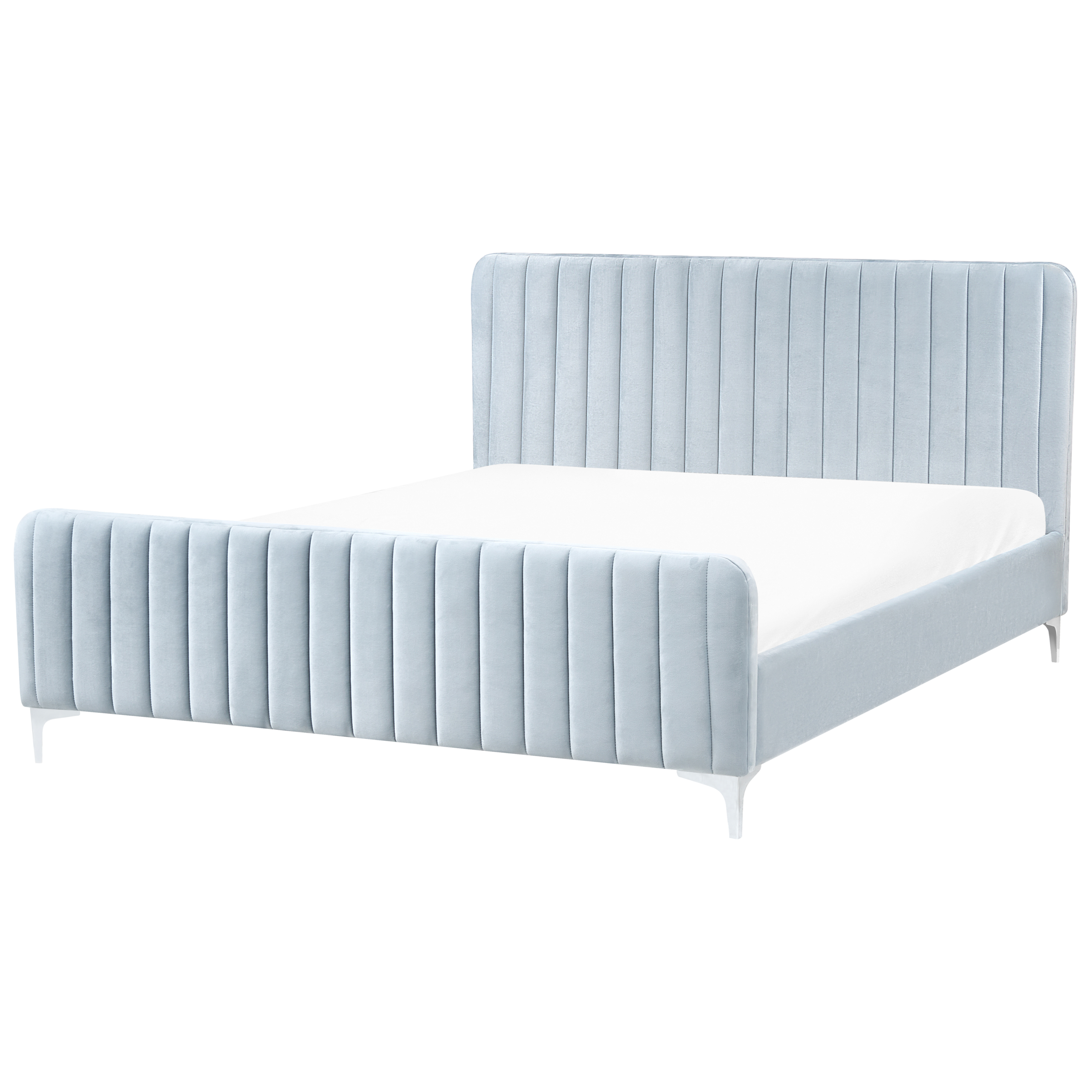 Sänky sametti LUNAN 180 x 200 cm Vaaleansininen