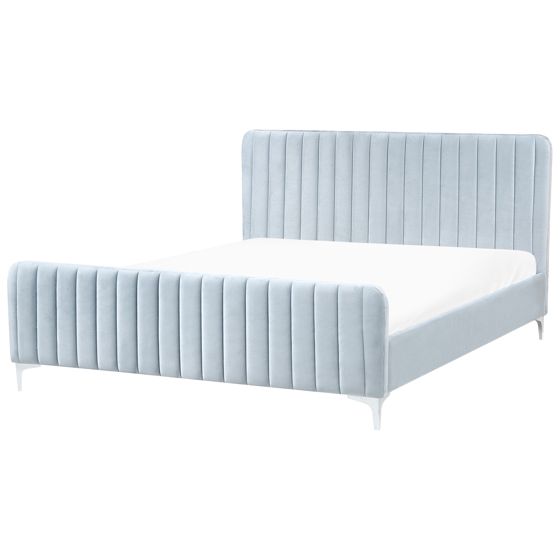 Sänky sametti LUNAN 180 x 200 cm Vaaleansininen