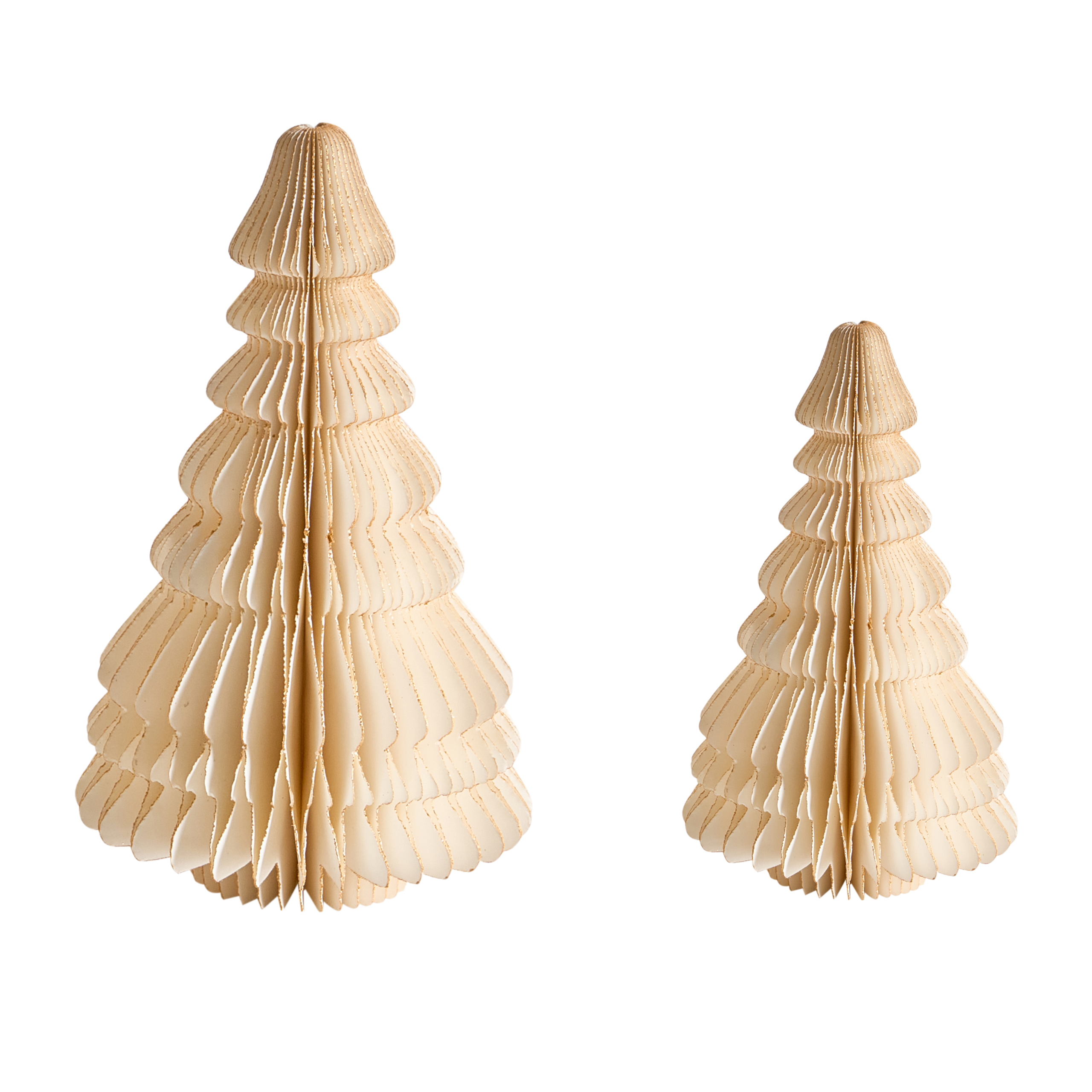Koristesetti 2 kpl SKJOMA 15/20 cm Joulukuusi Beige