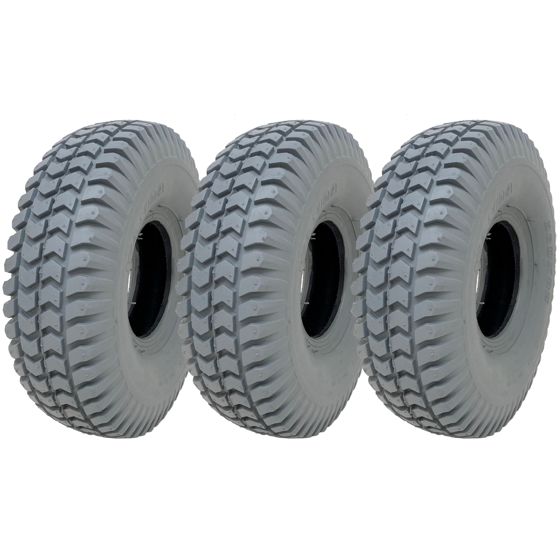 260x85 harmaa skootterin rengas 3.00x4 P6023, jälkiä jättämätön kulutuspinta (3 kpl:n sarja)
