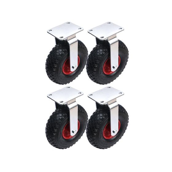 10" 260mm pneumaattiset pyörät teräksiset kiinteät keskipakopyörät 300x4 puhallettuna - 4 kpl:n sarja.