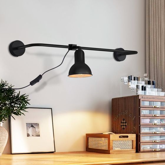 NETTLIFE musta, sisäseinävalaisin, E27Vintage, metallinen, eteisvalaisin, epäsuora, pyörivä, design - porrasvalaisin