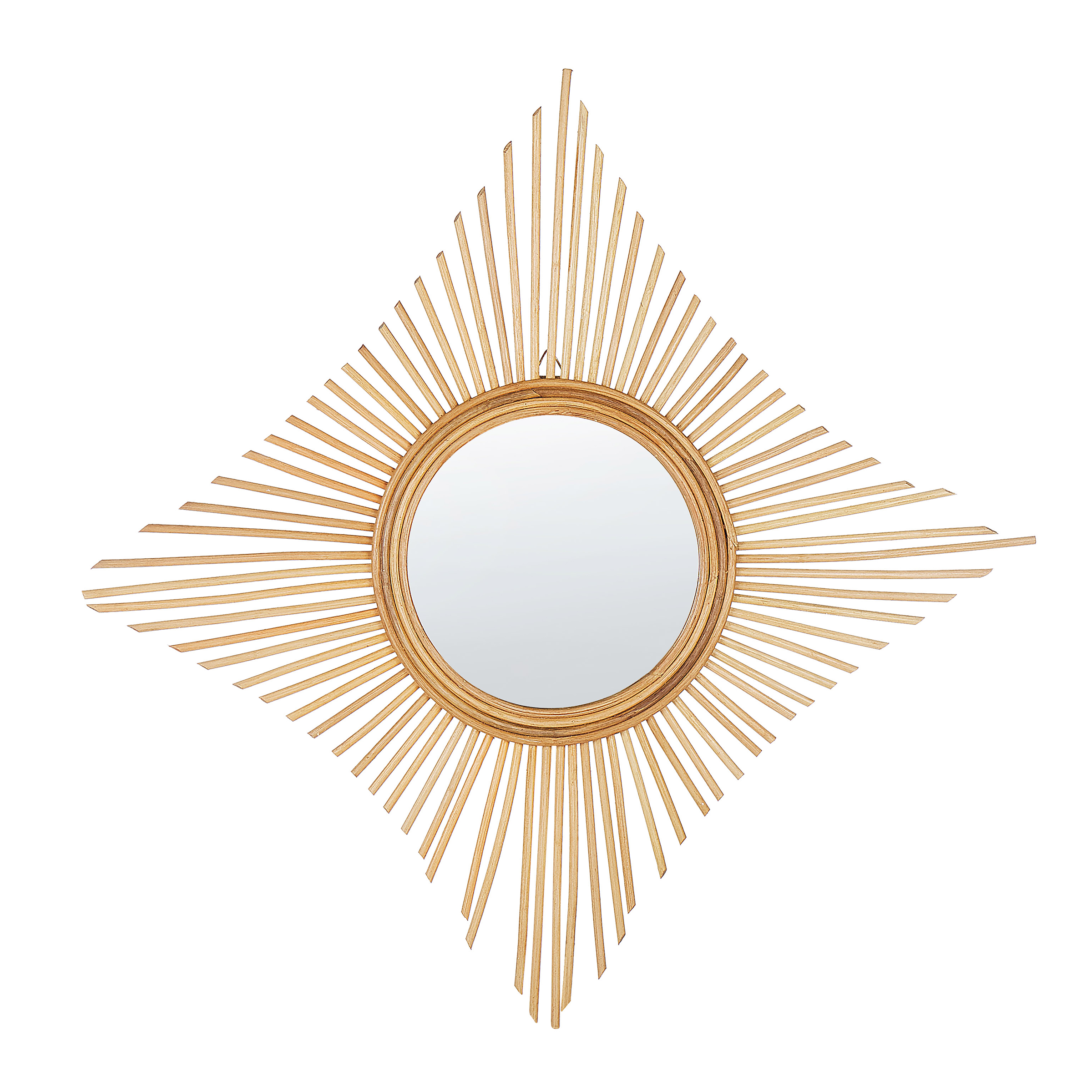 Seinäpeili MAJENE 60 cm 60 cm rottinki Luonnonväri