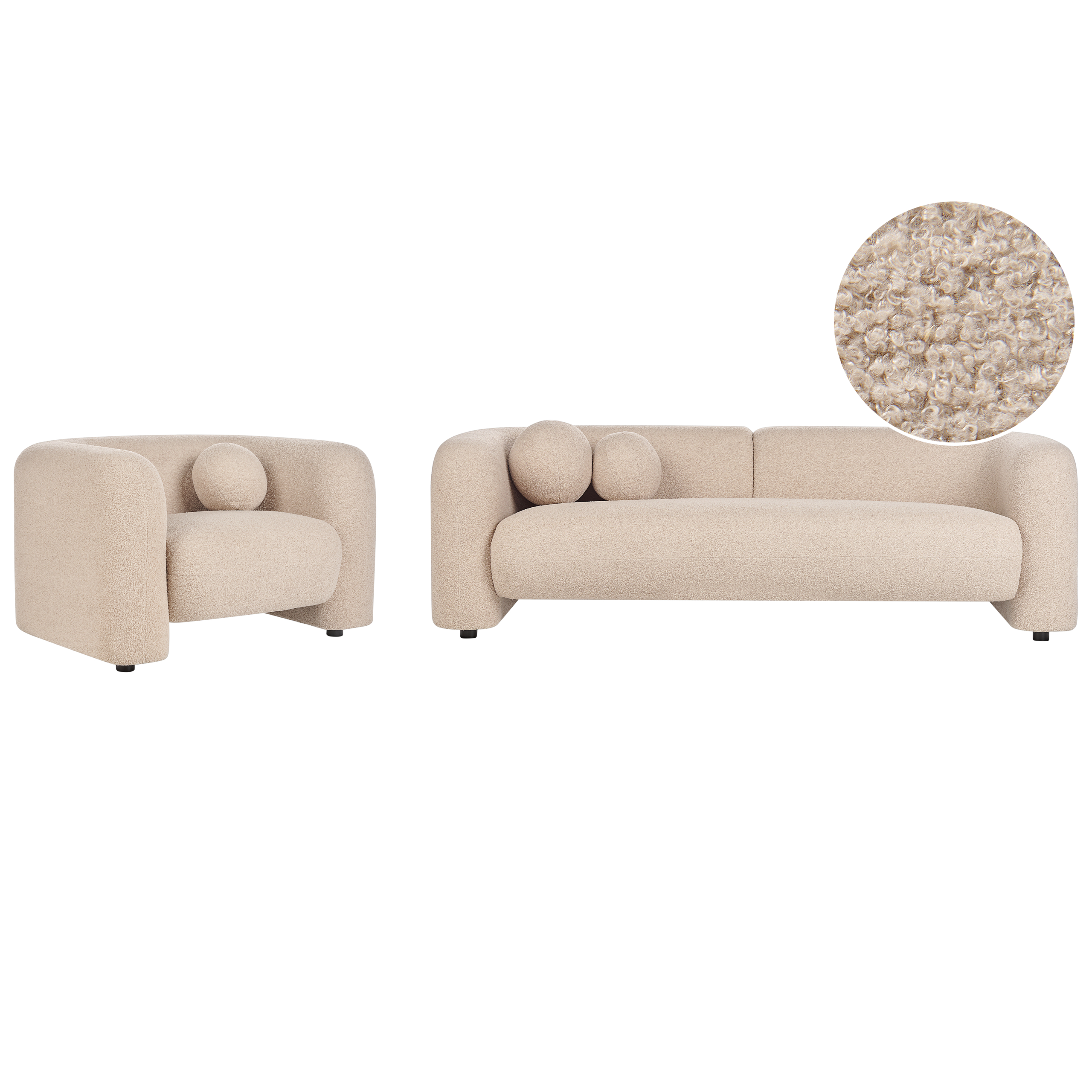Sohvaryhmä 4-istuttava LEIREN buklee Beige