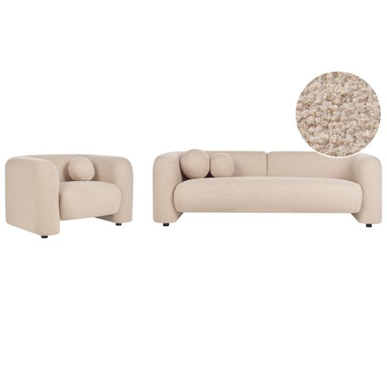 Sohvaryhmä 4-istuttava LEIREN buklee Beige
