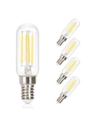 NETTLIFE 4 kpl E14 LED Vintage - kylmänvalkoisia lamppuja: T25 4W 6000K Energiansäästölamput Edison - tyyliin, hehkulangalla liesituulettimeen