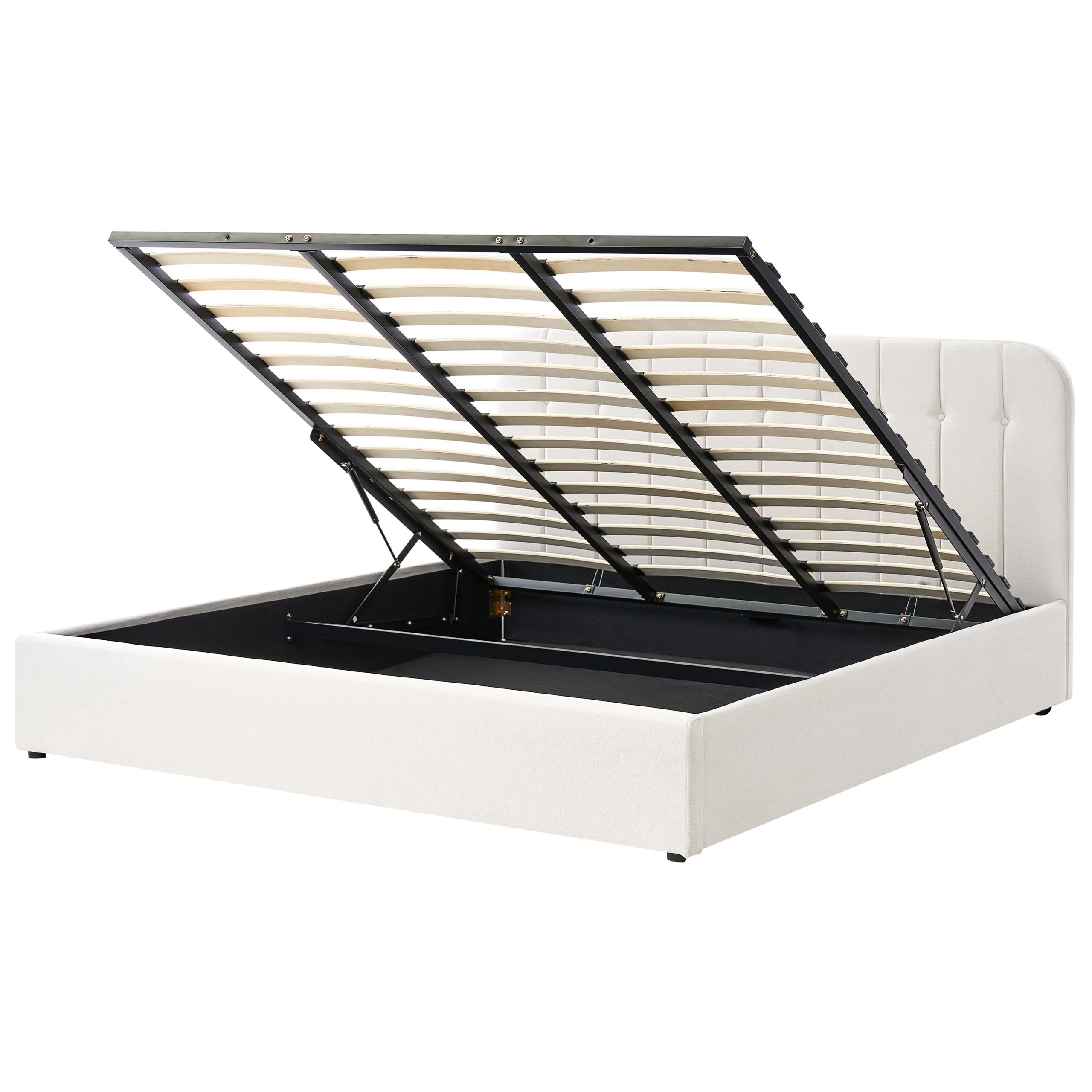 Sänky säilytystilalla kangas CHALLANS 180 x 200 cm Luonnonvalkoinen