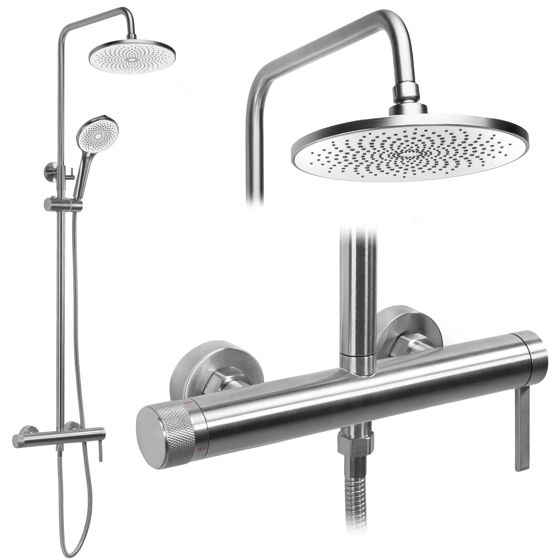 REA-P9498REA suihkusarja Rivo JS-7028N harjattu teräs, 33X29, 5X126, 5CM